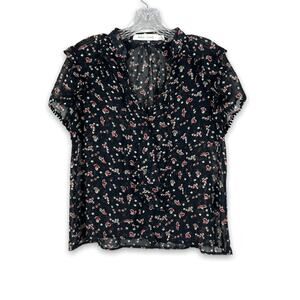 NWT Bishop + Young short sleeve, floral blouse